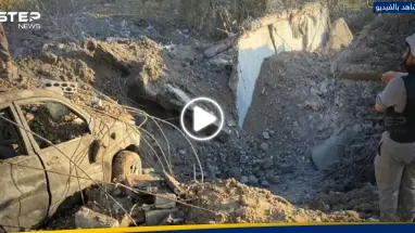 شاهد|| غارة إسرائيلية تستهدف منزلاً في مدينة بنت جبيل جنوب لبنان