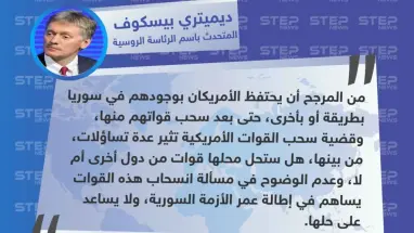 المتحث باسم الرئاسة الروسية: من المرجح أن يحتفظ الأمريكان بوجودهم في سوريا بطريقة أو بأخرى، حتى بعد سحب قواتهم منها