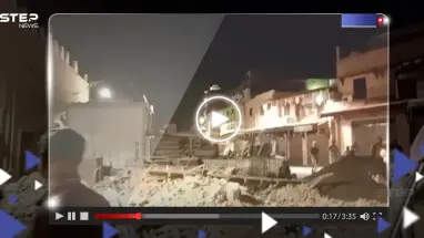 شاهد|| لحظة انهيار مبنى وسط صراخ الأهالي بداخله بعد زلزال المغرب وأب يستغيث لإنقاذ عائلته