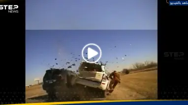 شاهد|| لحظة طيران شرطي أمريكي في الهواء بعد حادث سير عنيف في أوكلاهوما