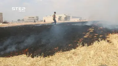 بالفيديو .. مشاهد من اشتعال الحرائق بالأراضي الزراعية في مدينة مارع شمال حلب إثر قصفها من قبل ميليشيا الوحدات الكردية