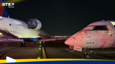 اصطدام طائرتين في مطار أمريكي.. شاهد ما حدث (فيديو)