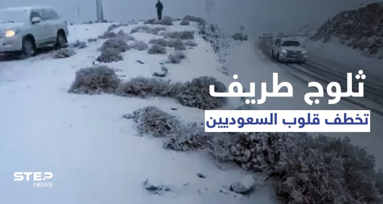محافظة طريف السعودية تشهد ليلة شتوية سيبيرية وتساقط ثلوج كثيف بحالة نادرة ورقص الأهالي فرحاً به (فيديو)
