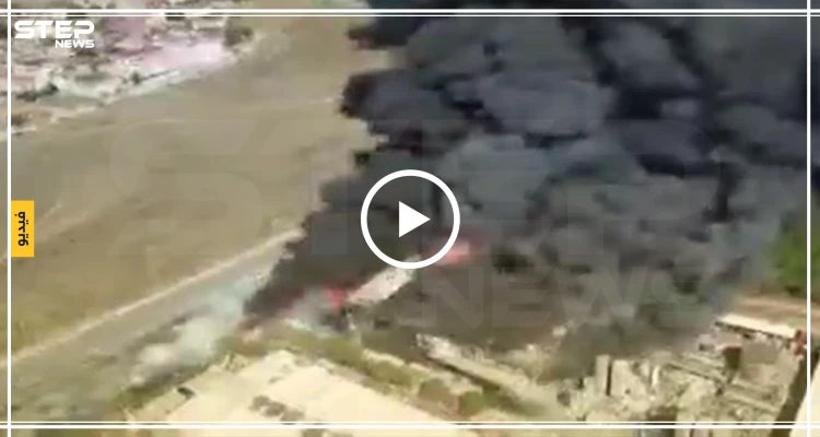 حريق ضخم يلتهم أحد معامل صناعة الجلود بإسطنبول (تصوير جوي)