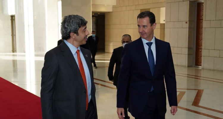 وزير الخارجية الإماراتي يتفق مع الأسد على عدة مواضيع ويتوجه إلى الملك عبد الله