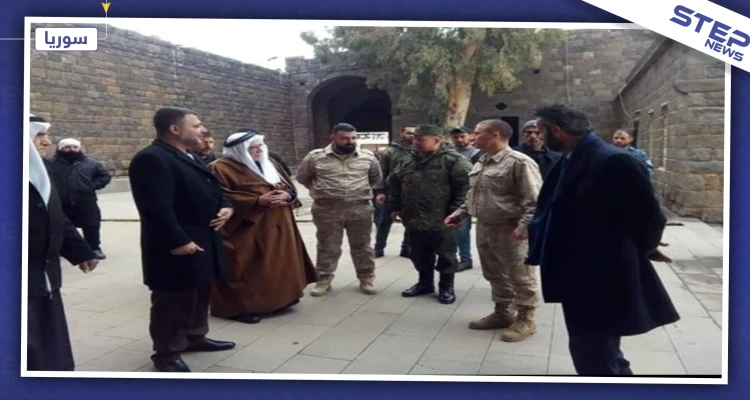 ضابط روسي رفيع يزور السويداء.. ويلتقي أحد وجهائها