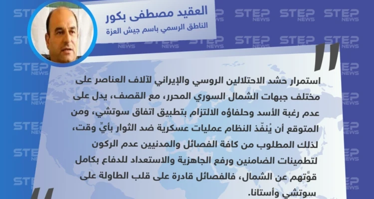 جيش العزة يُطالب الفصائل والمدنيين برفع الجاهزية والاستعداد للدفاع بكامل قوَّتهم عن الشمال السوري.