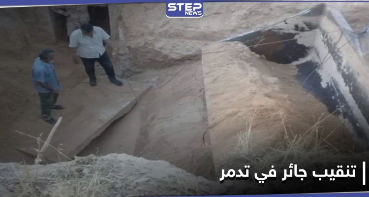 شاهد || النظام السوري يخرّب آثار تدمر عبر التنقيب عنها بالجرافات
