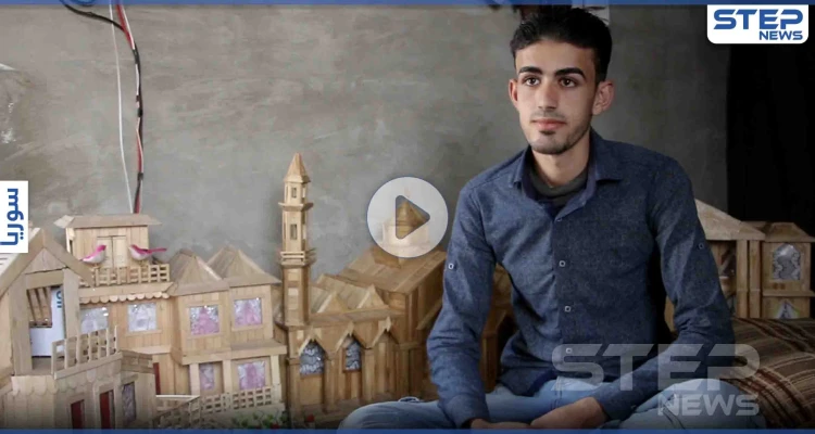 "محمد الريا" شاب لم يمنعه النزوح من الإبداع في صنع المجسمات الخشبية