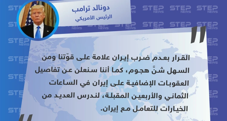 ترامب يتوعد إيران بقائمة عقوبات جديدة