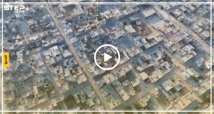 فيديو جوّي يُظهر اللحظات الأولى عقب سيطرة النظام السوري على مدينة "خان شيخون" جنوبي إدلب