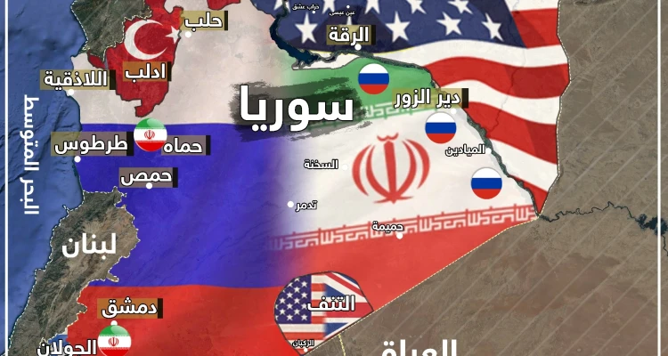 هكذا يبدو توزّع السيطرة بين الدول في سوريا اليوم 17 8 2019 .