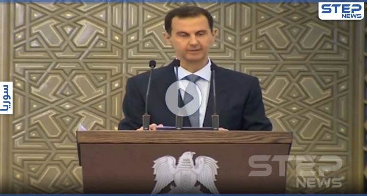 بالفيديو|| شاهد الوعكة الصحية التي تعرض لها بشار الأسد أثناء خطابه وكيف برر ذلك