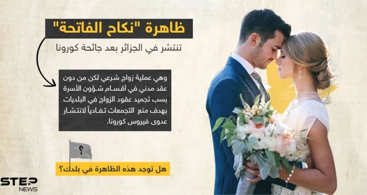 تقرير جزائري يكشف عن انتشار ظاهرة "زواج الفاتحة" في زمن جائحة كورونا