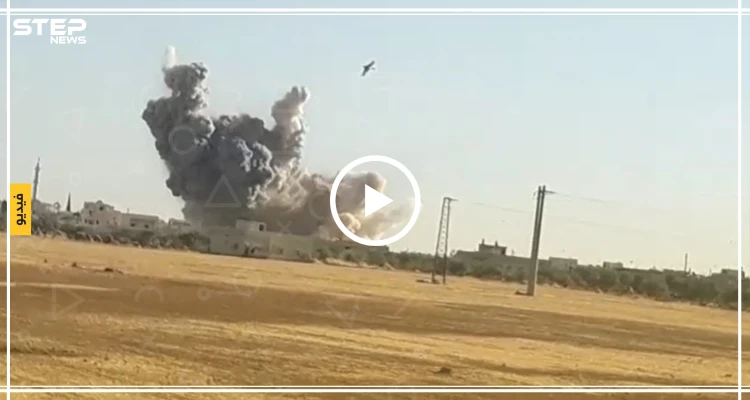 شاهد بالفيديو: لحظة استهداف بلدة جرجناز بالبراميل المتفجرة