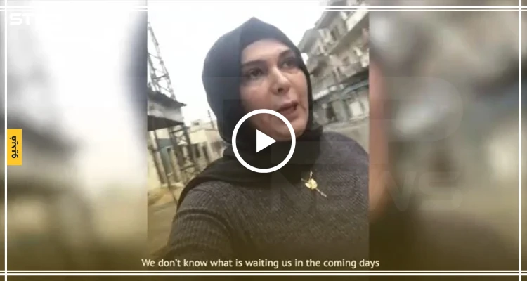 شاهد بالفيديو|| تزامنًا مع سقوط القذائف المدفعية.. ناشطة توجه رسالة من معرة النعمان
