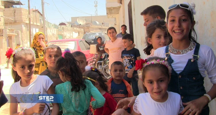 شاهد بالصور: بعض مظاهر الفرح عند الأطفال بعيد الأضحى في بلدة الجينة غرب حلب