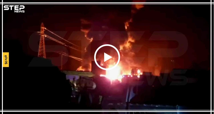 شاهد انفجارات ضخمة بأحد معامل النفط الخاصة بهيئة تحرير الشام (فيديو_صور)