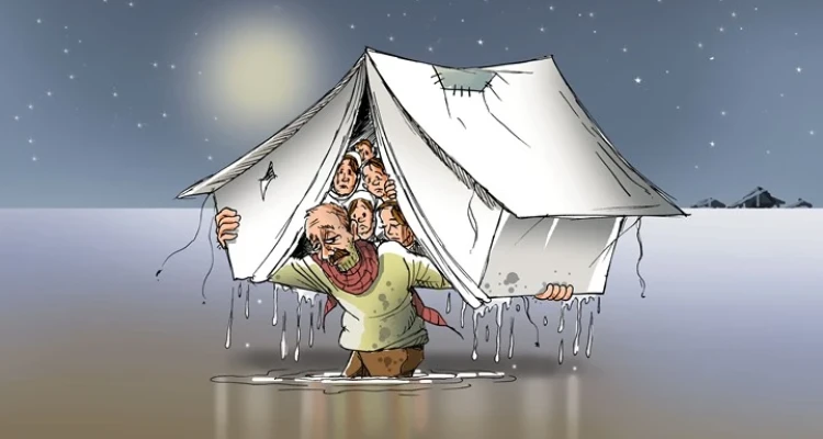 كاريكاتير || معاناة النازحين السوريين