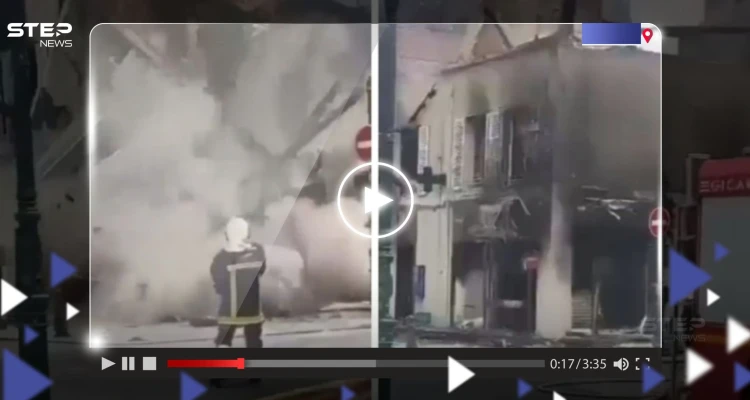 شاهد|| لحظة انهيار مبنى ضخم بسبب أعمال الشغب في باريس