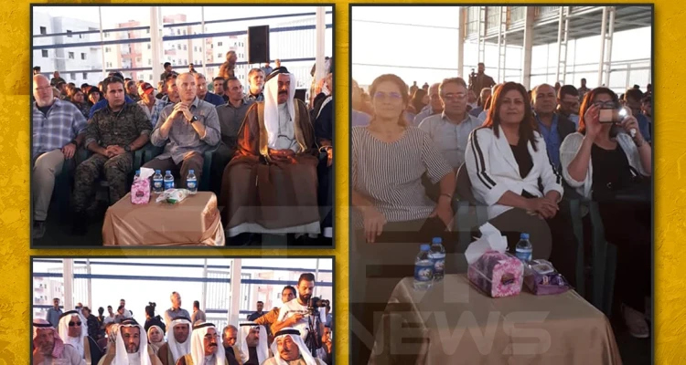 احتفال بالذكرى السنوية الأولى لتأسيس الإدارة الذاتية للأكراد في مدينة عين عيسى شمالي الرقة