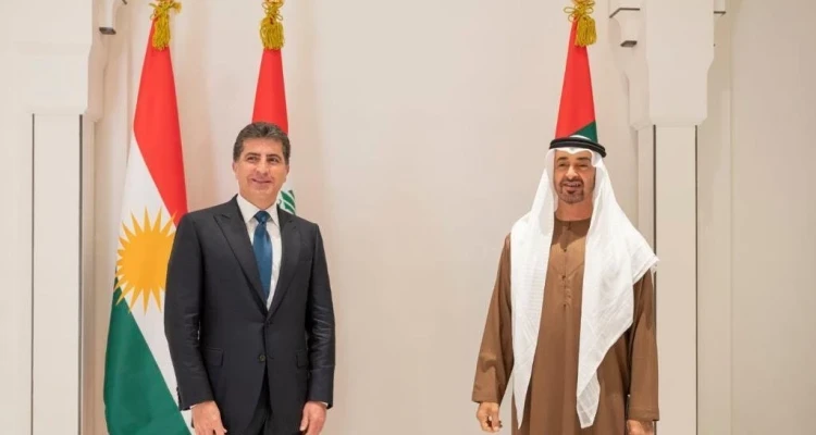 محمد بن زايد يلتقي رئيس إقليم كردستان لبحث عدّة ملفات