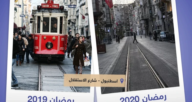 اسطنبول - شارع الاستقلال بين عامي 2019 - 2020