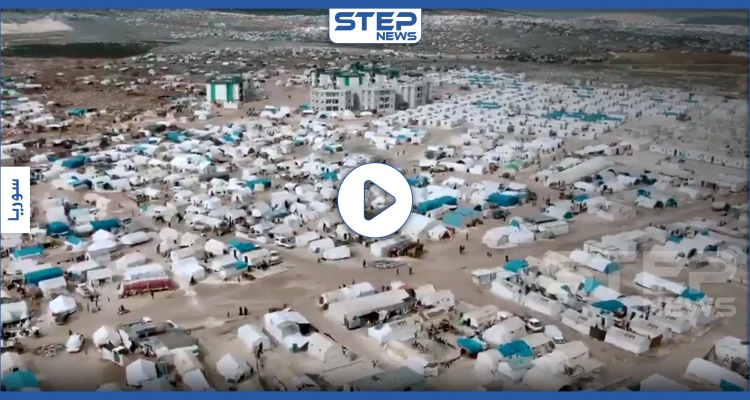 من الجو|| آلاف الخيام على الحدود التركية.. والدفاع التركية تلوح بتمرير ساكنيها إلى أوروبا