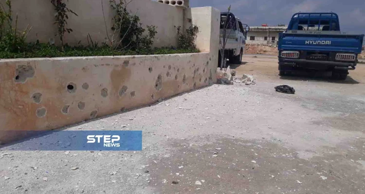 صور لمكان استهداف بلدة النيرب في ريف إدلب بالصواريخ العنقودية