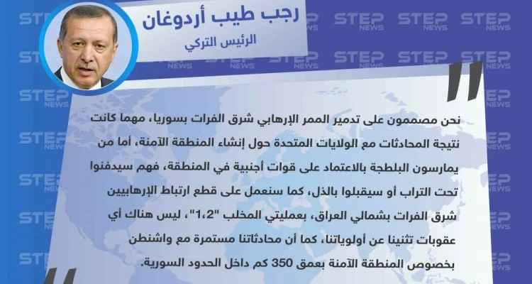 أردوغان: سندمر الممر الإرهابي شرق الفرات دون النظر لنتيجة الاتفاق مع أميركا