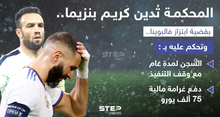 محكمة فرنسية تدين كريم بنزيما  لاعب فريق ريال مدريد بالابتزاز