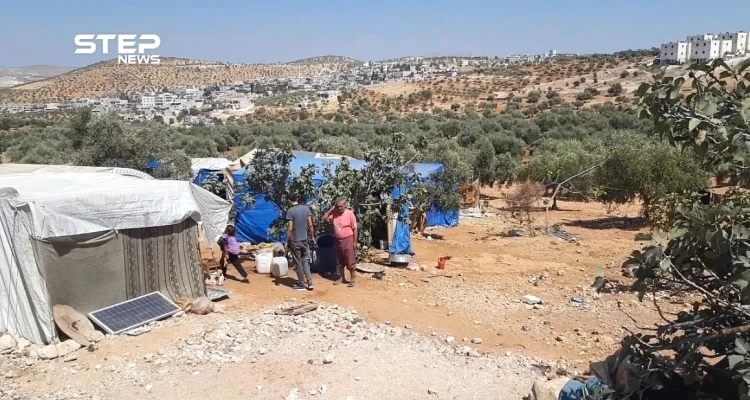 شاهد معاناة النازحين من ريفي حماة و إدلب الذين هربوا مع اشتداد قوة المعارك