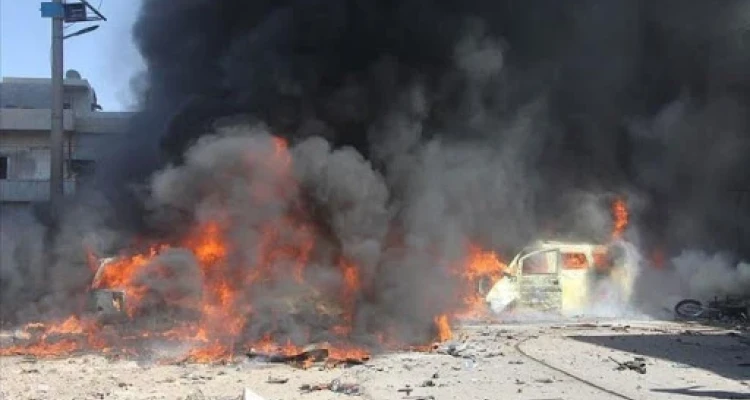 إصابات بانفجار سيارة عسكرية في مدينة جرابلس شرق حلب