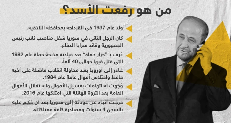 في ظل الحديث عن عودته إلى سوريا.. من هو رفعت الأسد عم رئيس النظام السوري بشار الأسد