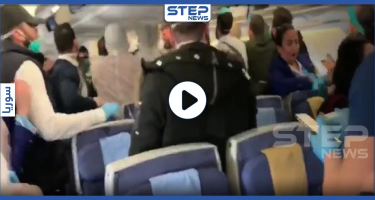بالفيديو|| بسبب كورونا.. معركة بالسماء داخل ركاب طائرة متجهة من السعودية إلى لبنان