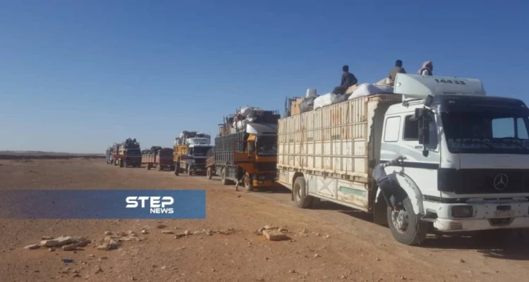 خروج الدفعة الثامنة من مخيم الركبان باتجاه مناطق سيطرة قوات النظام