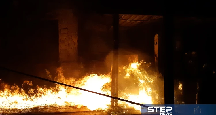 بالفيديو الدفاع المدني يطفئ حريق في كازية محروقات بمدينة إدلب