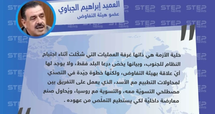 تصريح خاص || خلايا الأزمة لا علاقة لها بهيئة التفاوض، ولكنَّها خطوة جيّدة في التصدي لمحاولات التطبيع التي يصبو إليها النظام .