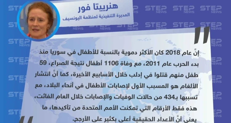 منظمة اليونسيف تكشف عن أعداد الأطفال الذين قتلوا في 2018 بسوريا، وتعتبره العام الأكثر دموية