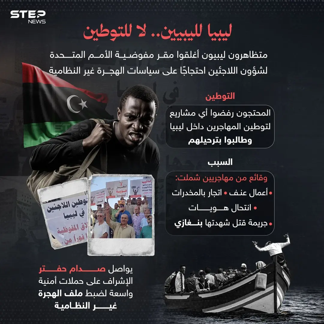 صدام حفتر يتحرك في أكبر حملة ضد الهجرة غير الشرعية في ليبيا استجابةً لغضب شعبي واسع صدام حفتر يتحرك في أكبر حملة ضد الهجرة غير الشرعية في ليبيا استجابةً لغضب شعبي واسع