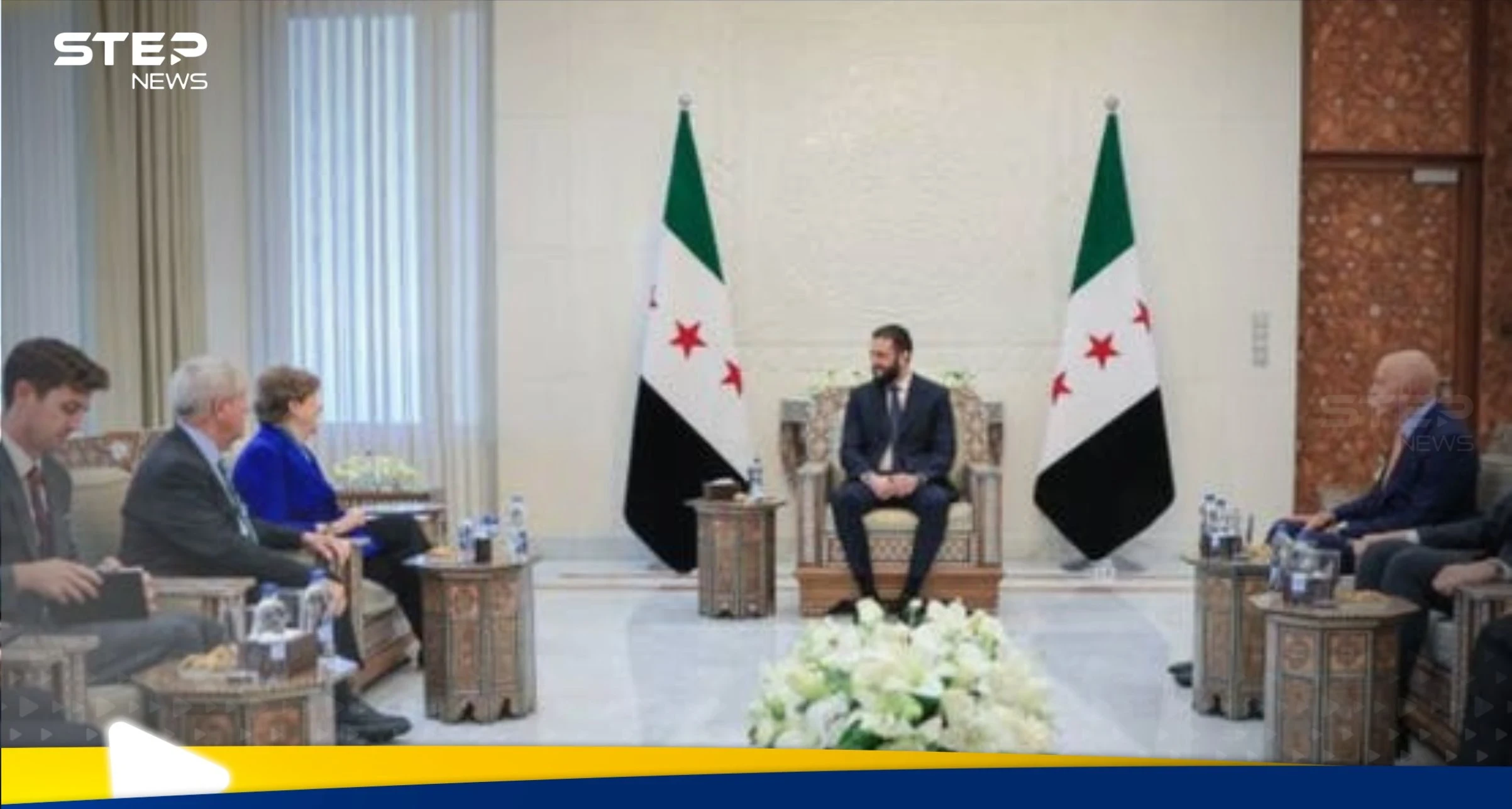 الشرع يجتمع بوفد من الكونغرس في دمشق بحضور براك