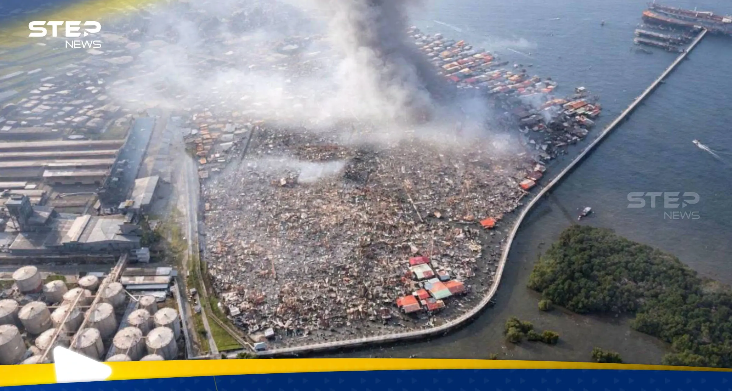 حريق ضخم في ماليزيا