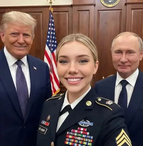 ضابطة شقراء ظهرت مع ترامب تشعل التواصل الاجتماعي و