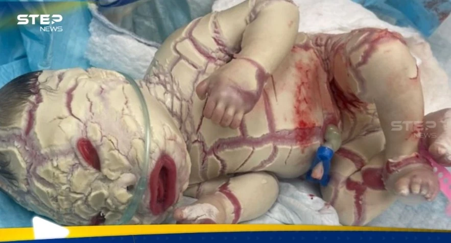 في حالة نادرة.. ولادة طفل عراقي بقشر سمكة (صورة)