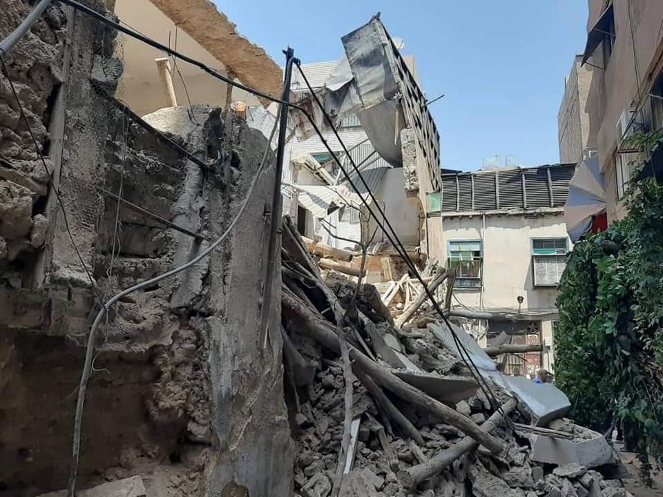 إنهيار منزل دمشقي في منطقة باب مصلى بالعاصمة دمشق