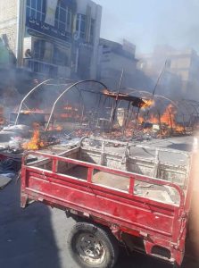 بالفيديو|| حريق بخيام متظاهري الناصرية جنوبي العراق.. والكاظمي يتوعد بمحاسبة "مرتكبي العنف"