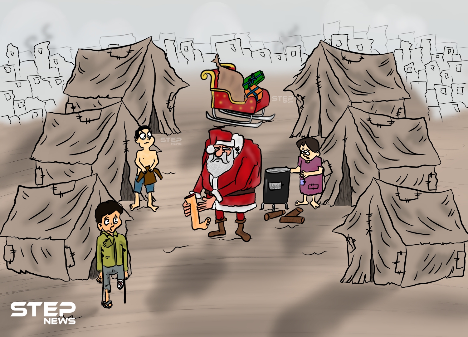 بابا نويل بالمخيمات السورية